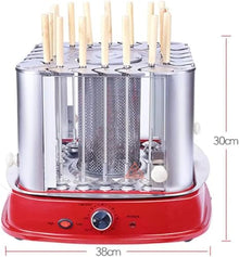 Electric BBQ Kebab Grill, Automatic Rotating, 360 ° Roaster Threading Cooker 1750W Vertical Smokeless Barbecue Skewers Oven, Smart Temperature & Timer Control, for Outdoor Picnic Camping