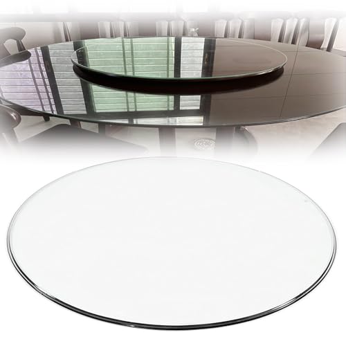 BIUBPW 32" Round Dining Table Top Tempered Glass Table Top Clear Dining Table Top Side Table/Coffee Table/Office Table Replacement Table Top(110cm-43in)