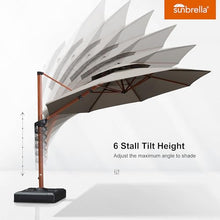 PURPLE LEAF Sunbrella 11 Feet Double Top Patio Umbrella Offset Cantilever Spectrum Graphite