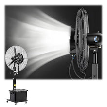 USZWBY High-Velocity Outdoor Misting Fan - 30" Oscillating Spray Fan with 42L Water Tank, 3 Speed Settings, 90° Oscillation for Patio & Porch Cooling - Commercial Industrial Floor Fan (750Mm/30In)