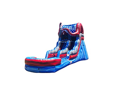 JumpOrange 15’ Ocean Battle Water Slide with Detachable Pool, Commercial Grade Inflatable