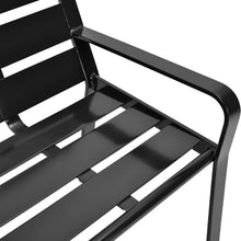 Global Industrial 6' Outdoor Park Bench with Back, Horizontal Steel Slats
