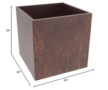 MK Designs Corten Steel Cube Outdoor Planter X-Large 28" L x 28" W x 28" H