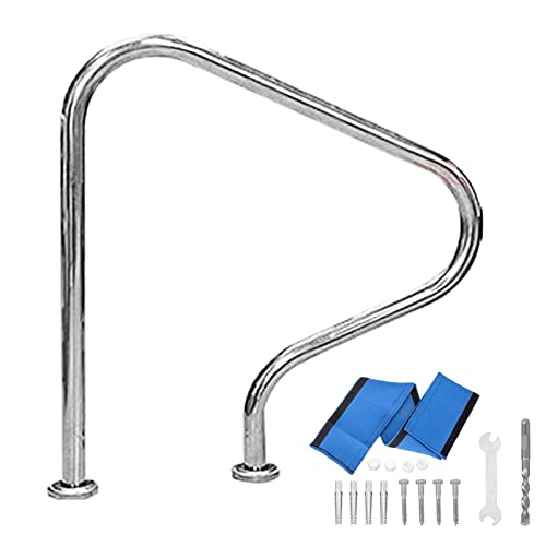 MSHOSAC Pool Safety Rail for Stairs, Anti-Rust Handrail, Easy Installation, Stable Support for Safe Pool Access