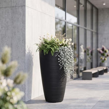Mayne Milano 42in Tall Round Modern Planter, Black