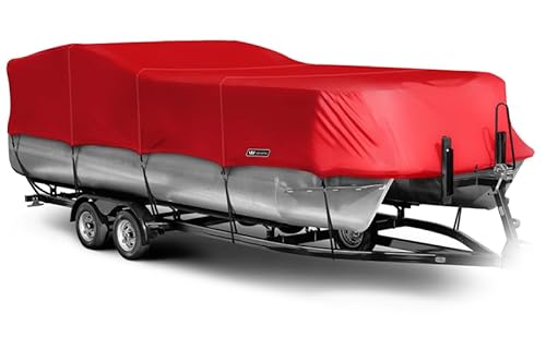 Eevelle Windstorm Pontoon Boat Cover Waterproof MARINEX Fabric Red