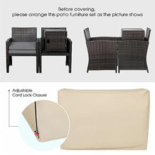DUYHBAWRS 3PCS Patio Wicker Furniture Set Storage Table W/Protect Cover Gray