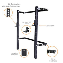 PRx Performance Profile PRO 73" Folding Squat Rack Wall Mounted Home Gym System Black