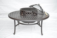 Nassau Outdoor Patio Ice Tea BBQ Fire Pit Round Coffee Table 52" Cast Aluminum