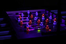 Warrior Table Soccer Professional Black Light Foosball Table Blue, Red