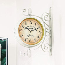 saditesdk Wall Clock, Outdoor Garden Wall Clock, 14 Inch 360°Rotation Station Wall Clock Double Sided Garden Clockcket Waterproof Outdoor Clock Indoor Outdoor Decoration Outside Clock，