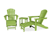 Polywood Palm Coast Ultimate Adirondack Chair 3-Piece Set with Hideaway Ottoman Lime