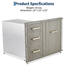 Outdoor Kitchen Door Drawer Combo with Drawers, Stainless Steel Cabinets