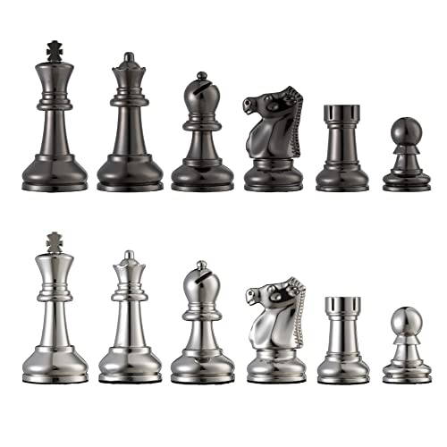 Bobby Fischer Ultimate Metal Staunton Chess Set Black