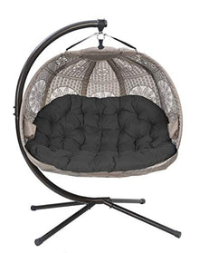 FlowerHouse Hanging Pumpkin Patio Chair - Dreamcatcher Black Cushion