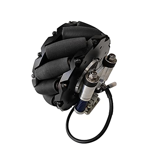 RoboCT Mecanum Omni Directional Wheel with Brushless DC Motor Black 180mmx78mm
