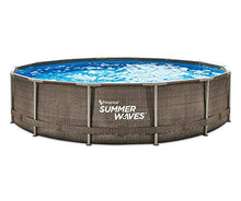 PolyGroup Summer Waves 14ft x 36in Wicker Metal Frame Pool Set Brown
