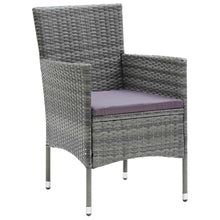 LPERTGFHU 7 Piece Patio Dining Set with Cushions, Outdoor Garden Furniture Includes Table and 6 Chairs, Poly Rattan and Aluminum Frame, Gray