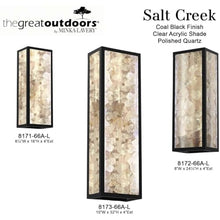 Minka Lavery 8173-66A-L Salt Creek Unique Acrylic Rectangular Outdoor LED Wall Mount, 1-Light 33 Watt, 32" H x 4" W, Coal Black