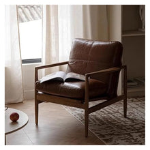 OUTIFUOSSR Luxury Nordic Retro Single Sofa Chair - Modern Solid Wood Frame Sponge Cushion(Style2)