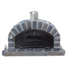 Authentic Pizza Ovens Pizzaioli Stone Finish Premium Wood-Fired Pizza Oven Handmade in Portugal Triple-Insulated Brick Oven, Drop-Down Door, Stainless Steel Chimney, Thermometer & Baking Dish Included