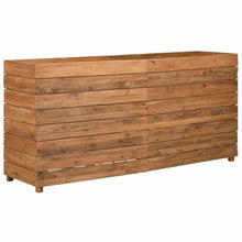 Heofavd Wooden Raised Bed 59.1"x15.7"x28.3" Recycled Teak Wood Garden Planter with Adjustable Steel Rack Large Flower Box for Living Room Balcony Patio and Backyard
