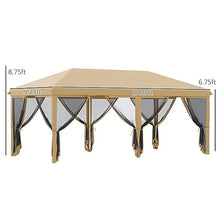 10x20 Pop up Canopy Tent with Netting,Portable Party Tent w/Ground Stakes & Carry Bag,Outdoor Pergola Sun Shade Instant Shelter Gazebo Event Tent for Parties Patio Backyard Beach Weddings,Beige
