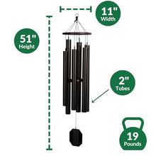 Lambright Chimes Aqua Tune Personalized Wind Chime with Engraved Message, 51" Tall, Black - Amish Made in America