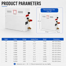 Steam Sauna Generator Kit, 3-18KW Stainless Steel Steam Shower System 12KW