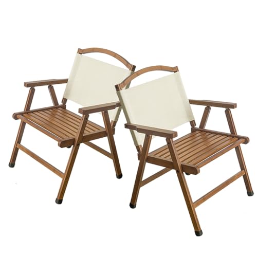 POLGDW Patio Folding Chairs, Wood Outdoor Chairs with Back, Reclining Chair Camping Beach Chair, Stackable Dining Chair, Foldable Outdoor Sling Chairs for Patio Porch Yard Balcony (Color : /Beige