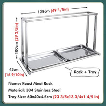 Kitchen Hanging Meat Drying Rack Multifunctional, Detachable Chicken Roaster Rack Stainless Steel, Grill & Smoker Standing Meat Stand Business Home Vendor, H - 100cm(39 2/5")-L - 125cm(49 1/5")
