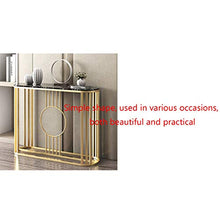 FUFU Coffee Table Marble Porch Table, Light Extravagant Entrance Station Modern Wrought Iron Against Wall Table 31.4x11.8x31.4 Inch