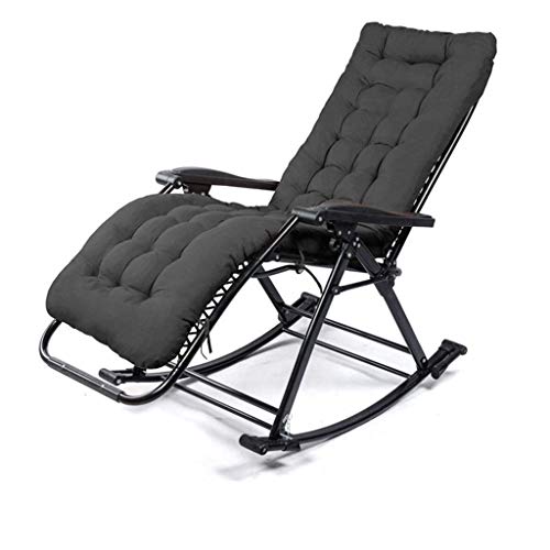 JIOLLGBBM Zero Gravity Lawn Rocking Chair, Folding Adjustable Chaise Lounge Chair Recliner with Cotton Pad, Supports 440 lbs for Outdoor Patio, Pool, and Beach Use (Purple/Black)