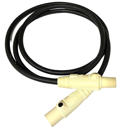2/0 AWG Black Type W Generator Power Cable Rated for 300 Amps, Male/Female Series 16 Camlocks, Power Cord (White, 100 FT)