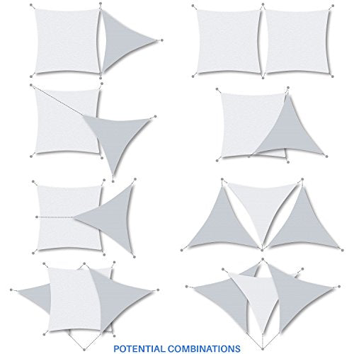 E&K Sunrise 18' x 35' Rectangle Sun Shade Sail Canopy Light Gray