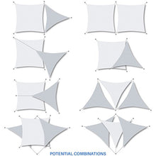 E&K Sunrise 23' x 33' Sun Shade Sail Rectangle Canopy Shade Cover with A Ring Steel Cable Wire UV Block for Pergola Patio Backyard Garden Deck Outdoor (Beige)