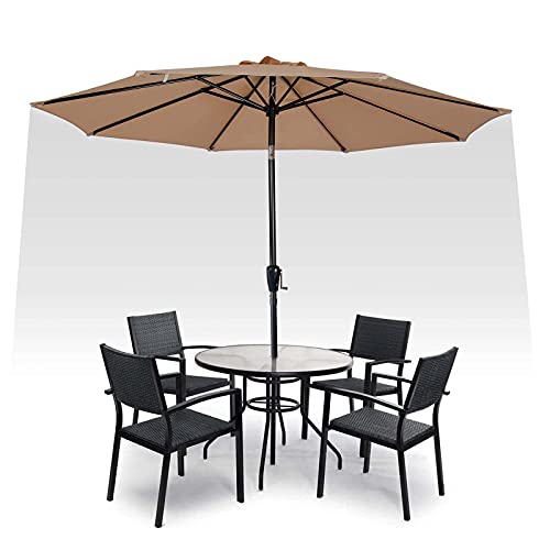 JOMRTS Garden Parasols Umbrellas, 8.8 Ft Crank and Tilt Patio Umbrella, Waterproof Sun Shade for Outdoor Settings, Pool, Beach, Courtyard, Lawn
