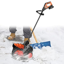 Snow Thrower Power Shovel DC 21V Upgraded Design, Cordless Rechargeable, Lightweight 41cm Width 15cm Depth, 10m Throwing Distance, Electric Snow Shovel