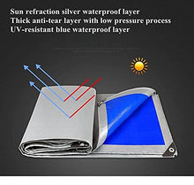 Silver-Blue 0.32mm PE Rainproof Cloth Truck Canopy Tarpaulin Outdoor Awning Garden Plant Waterproof Shade Cloth Pet House Cover Tent (L)
