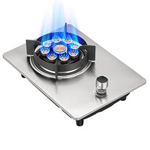 RASRGTRQ Cast Iron & Stainfuless Steel Blue Single Burner Gas Cooker, 7.2KW, 1 Burner, Explosion-proof, Suitable for Natural/Propane Gas