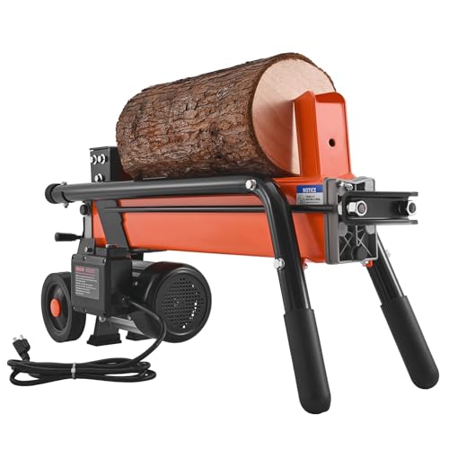 VEVOR Electric Log Splitter, 6.5 Tons Electric Wood Splitter, 1500W 15 Amp Motor, Portable Firewood Splitting Machine with 6" Wheels, Wood Splitters for Forestry Harvesting, Efficient & Secure