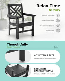 AXMOLM 10 Piece HDPE Outdoor Dining Set for 8, Patio HDPE Furniture Set with 2 Table and Umbrella Hole, Outdoor Table and Chairs for Garden, Poolside, Backyard, Deck