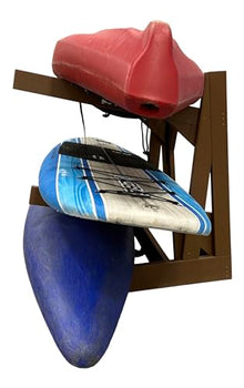 Log Kayak Rack One-Sided Recycled Poly Kayak Rack Nutmeg Brown