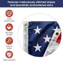American Flag 12x18 FT Heavy Duty Outdoor US Flag Giant USA Flag 420D Nylon Sewn Stripes Brass Grommets UV Resistant All Weather Fade Resistant Flagpole Independence Day 4th of July Patriotic Outdoor