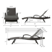 roomfitters PE Wicker Chaise Lounge with Arm for Outdoor Relaxation, Adjustable Backrest, Stylish Patio Furniture, Comfortable Seating, Perfect for Sunbathing, Brown (Set of 2)