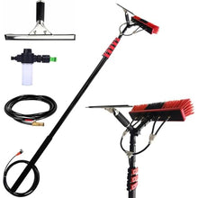 6M Telescopic Rod Window Cleaning Brush with Window Wiper Solar System Patio Roof Winter Garden Cleaning Set PV System Cleaning 35CM Brush