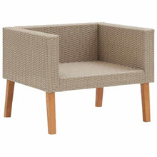 RJPLMFV 5 Piece Patio Lounge Set with Cushions Poly Rattan Beige