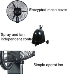 GAZOGJ Floor Misting Fan, Stand Atomizing Fan,Oscillating Industrial Fan for Quick Cooling, 3-Speeds, Adjustable Height, Indoor/Outdoor Standing Fan Fits Your Home DéCor,65CM
