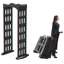 HZFAIGLL Portable Walk Through Metal Detector, Foldable Security Gate with 3 Detection Zones, Rechargeable Battery 40H, Lightweight Transportable Scanner for Events, Schools, Stadiums, Courthouses