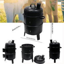 Charcoal BBQ Smoker, Outdoor Grill Cooker with Built-in Thermometer and Chimney, Vertical Smoker, Charcoal Grill, 2 Access Doors Smoker Grill For Outdoor Backyard Cooking Grilling Picnics
